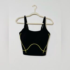 Fanka Black and Yellow Women's Tank Top with Built in Bra